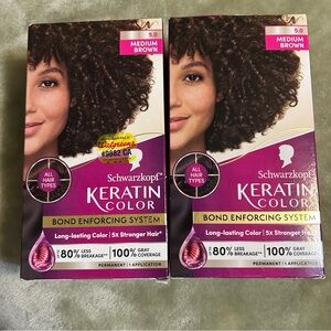 5.0 Medium Brown Keratin Color Schwarzkopf Hair Dye Lot of 2